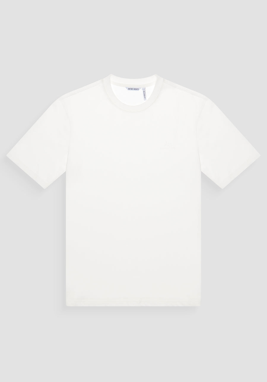 T-SHIRT RELAXED FIT DE ALGODÓN CON MONOGRAMA DEL LADO DEL CORAZÓN