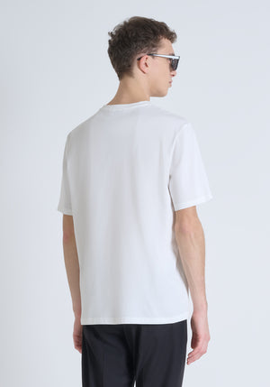 T-SHIRT RELAXED FIT DE ALGODÓN CON MONOGRAMA DEL LADO DEL CORAZÓN