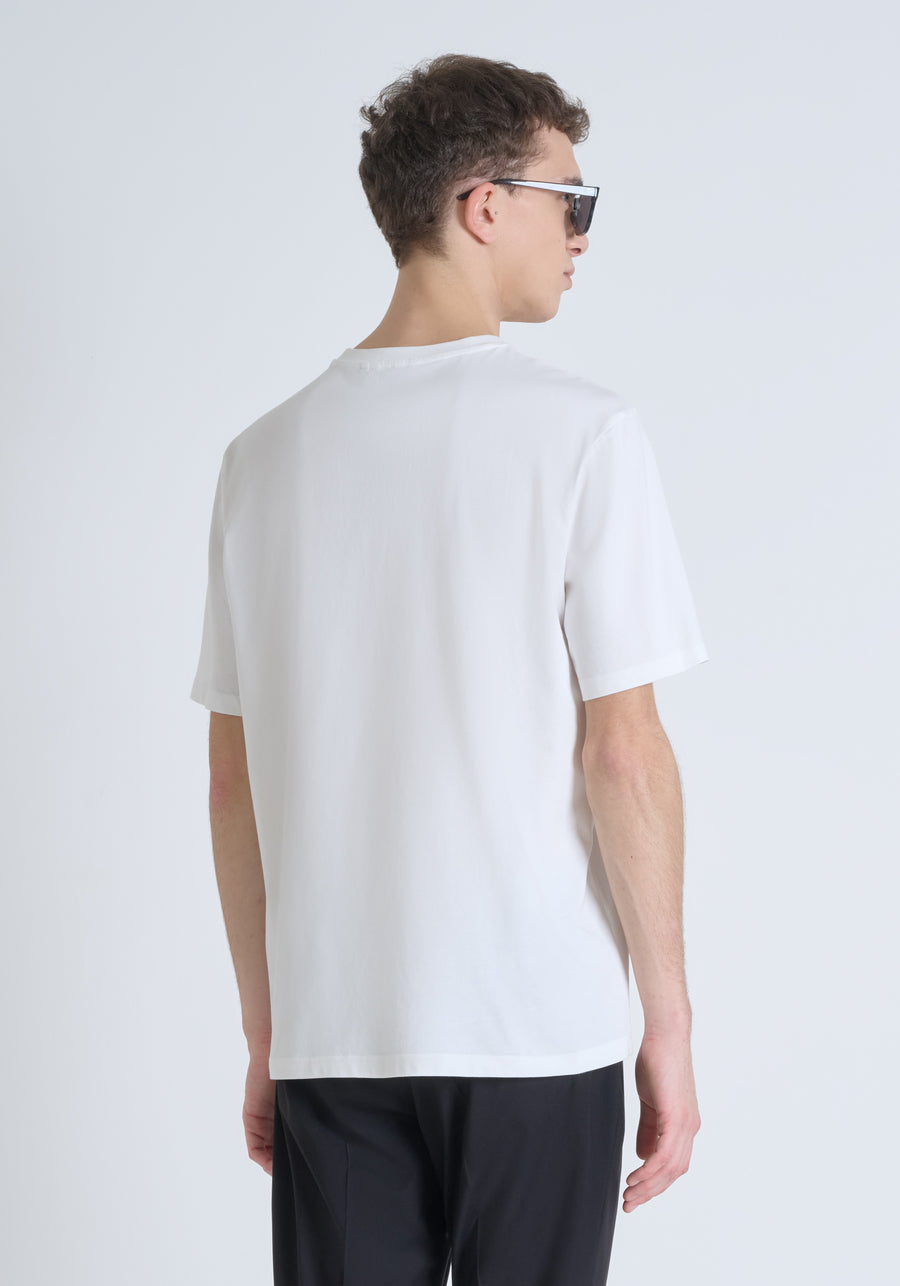 T-SHIRT RELAXED FIT DE ALGODÓN CON MONOGRAMA DEL LADO DEL CORAZÓN