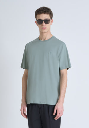 T-SHIRT RELAXED FIT DE ALGODÓN CON MONOGRAMA DEL LADO DEL CORAZÓN