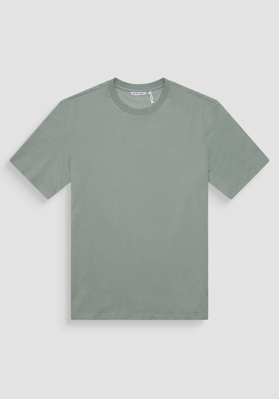 T-SHIRT RELAXED FIT DE ALGODÓN CON MONOGRAMA DEL LADO DEL CORAZÓN