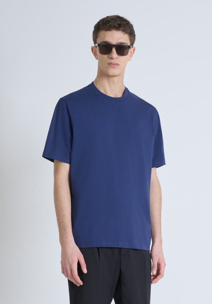 T-SHIRT RELAXED FIT DE ALGODÓN CON MONOGRAMA DEL LADO DEL CORAZÓN