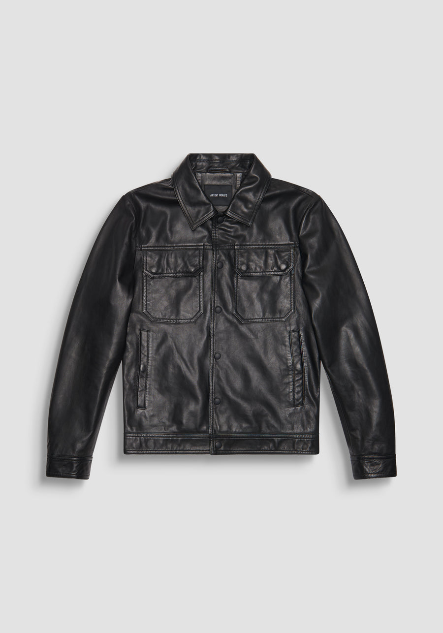 CHAQUETA SLIM FIT DE CUERO