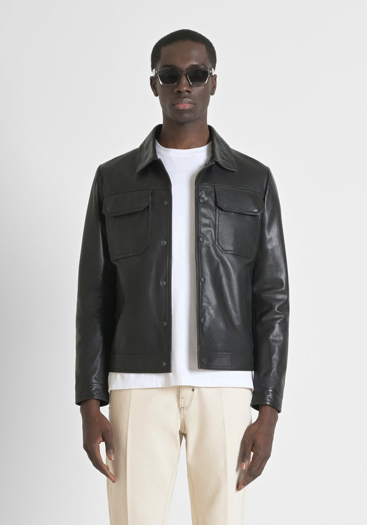 CHAQUETA SLIM FIT DE CUERO