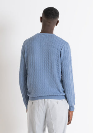 JERSEY REGULAR FIT TEJIDO DE MEZCLA DE LANA AZUL CLARO