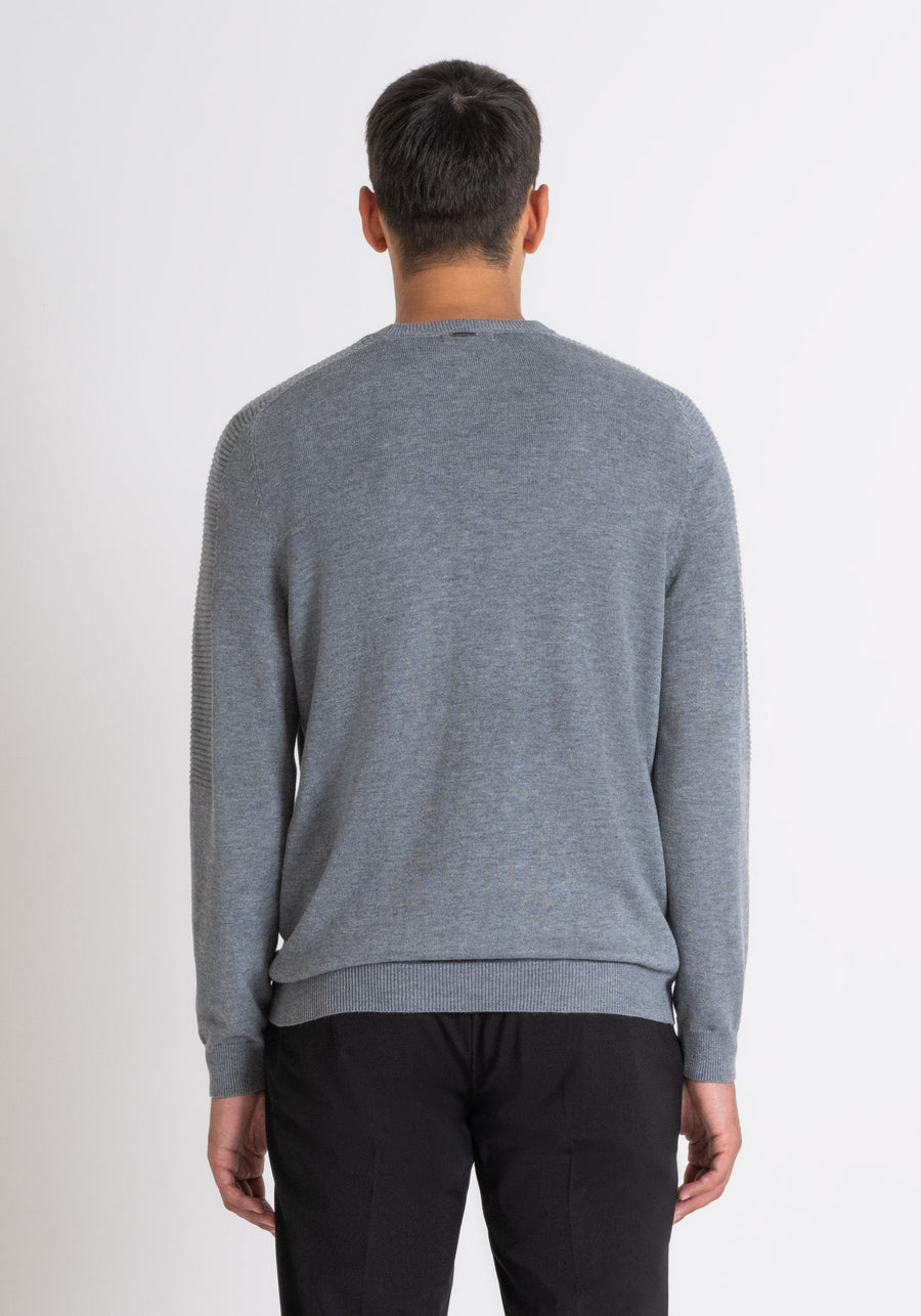 JERSEY REGULAR FIT GRIS DE MEZCLA DE LANA