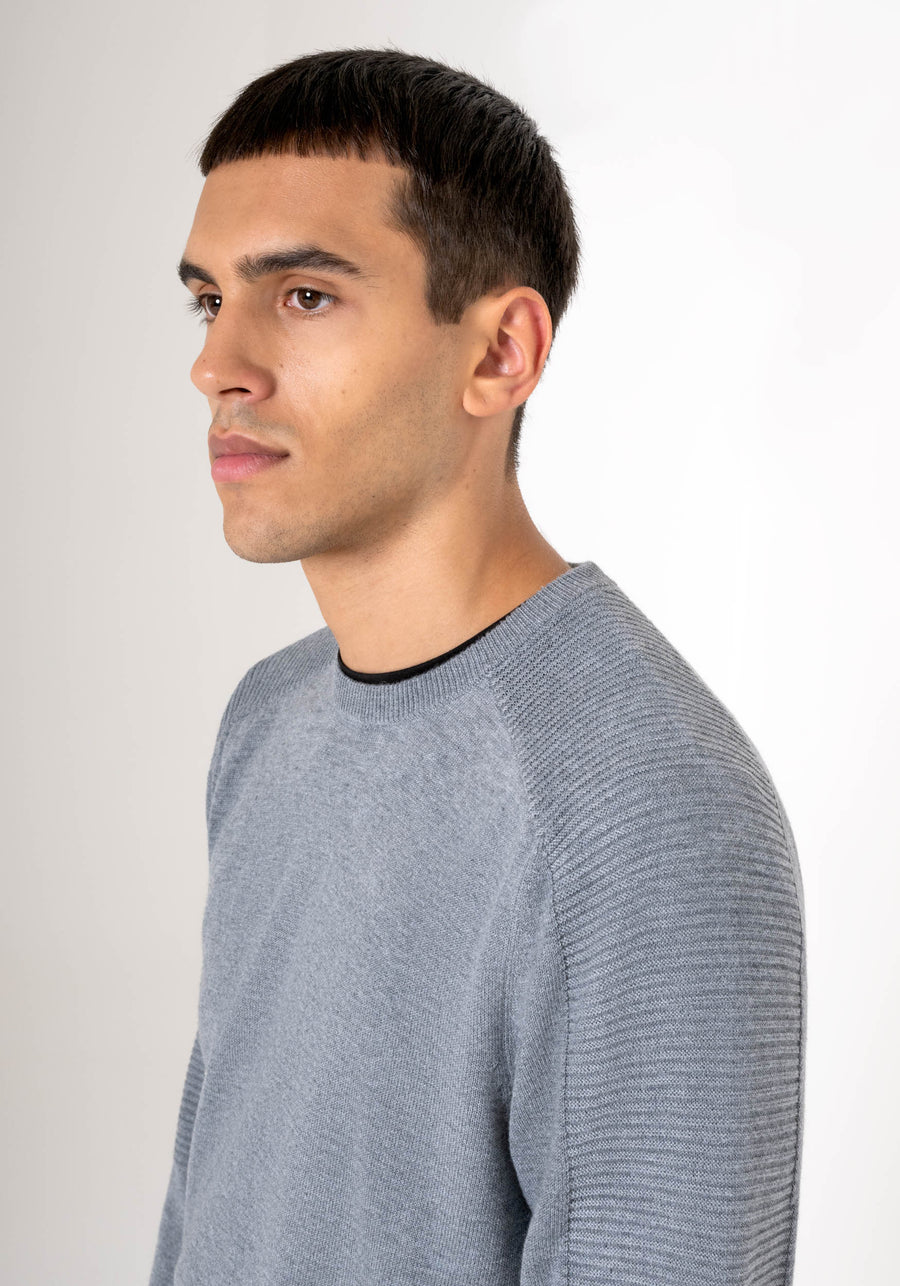JERSEY REGULAR FIT GRIS DE MEZCLA DE LANA