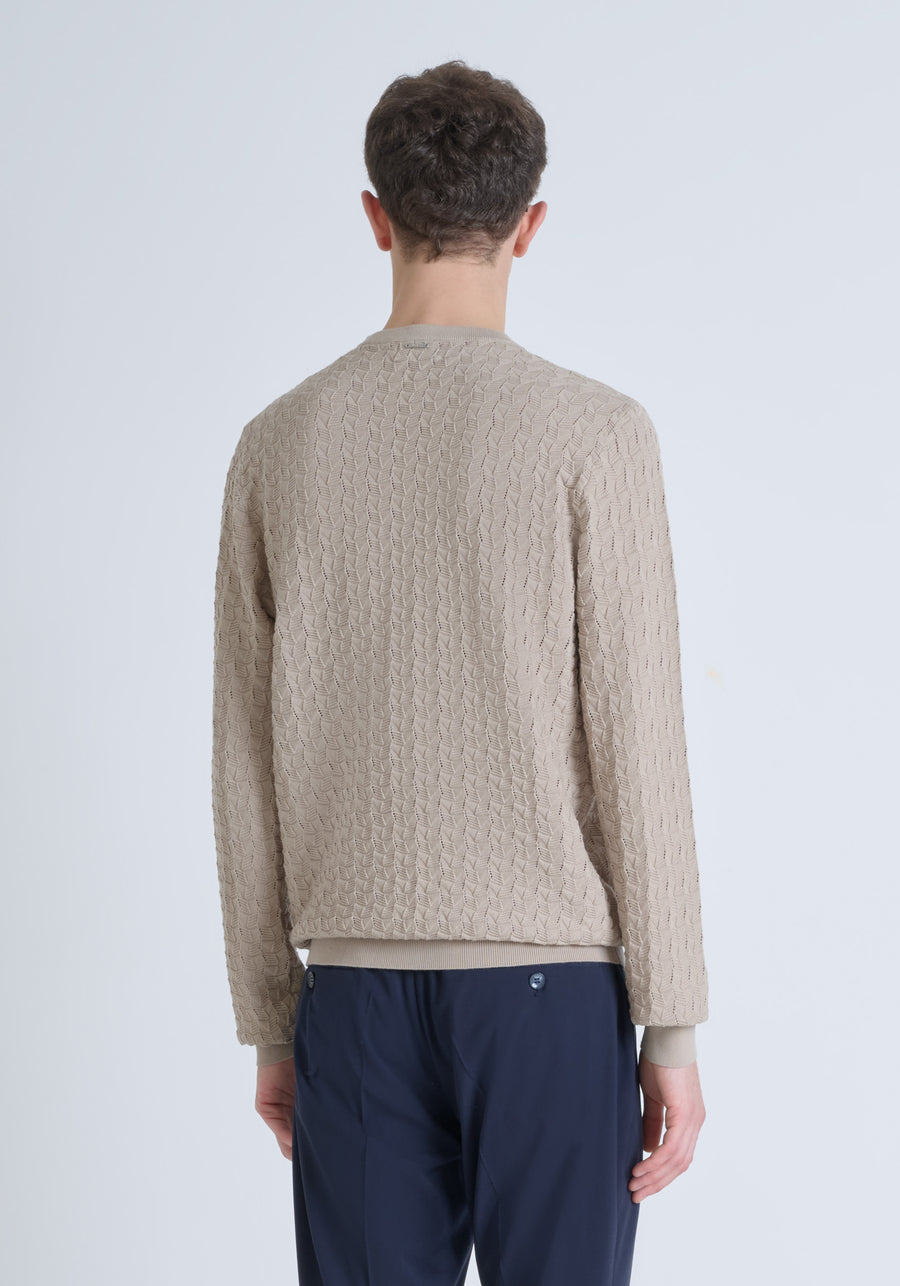 JERSEY REGULAR FIT DE ALGODÓN CON TEJIDO EN RELIEVE