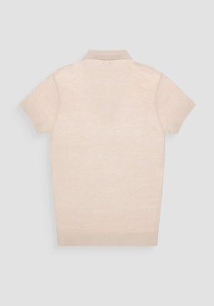 JERSEY REGULAR FIT EN MEZCLA DE LINO CON INSIGNIA DEL LOGOTIPO