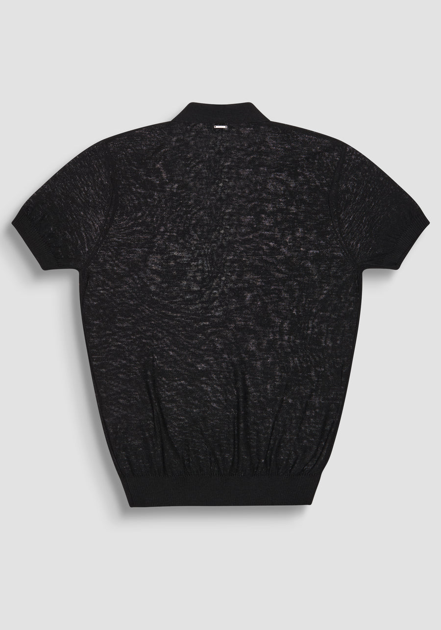 JERSEY REGULAR FIT EN MEZCLA DE LINO CON INSIGNIA DEL LOGOTIPO