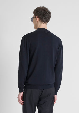 JERSEY REGULAR FIT DE MEZCLA DE ALGODÓN CON LOGOTIPO EN EL PECHO