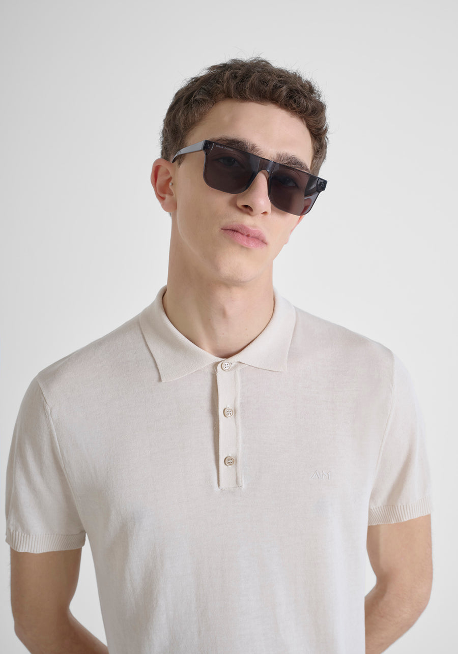 JERSEY REGULAR FIT EN MEZCLA DE ALGODÓN CON LOGO ESTAMPADO