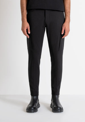 PANTALÓN VERDE MILITAR SKINNY FIT DE ALGODÓN ELÁSTICO