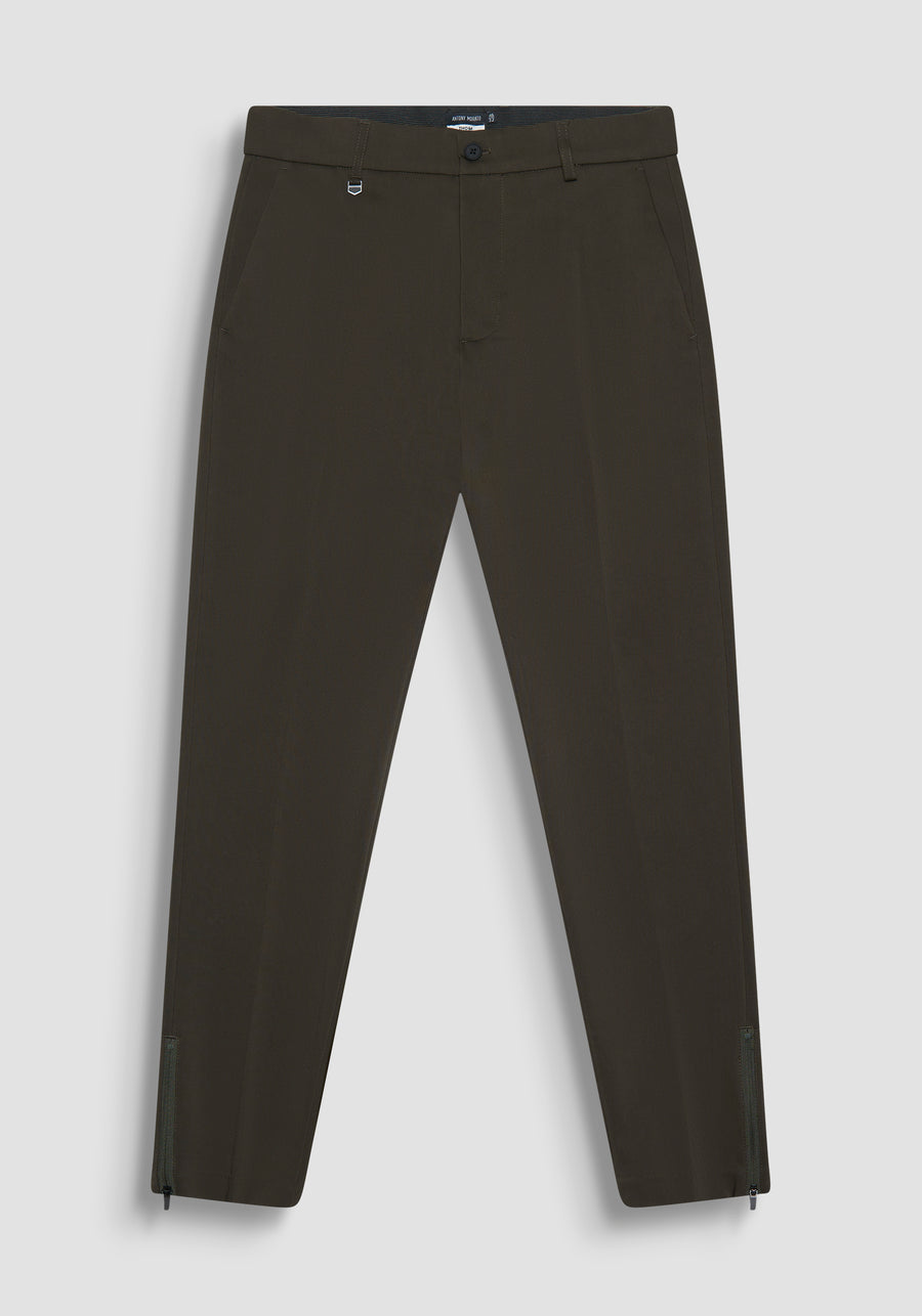 PANTALÓN VERDE MILITAR "THOM" SKINNY FIT DE ALGODÓN ELÁSTICO